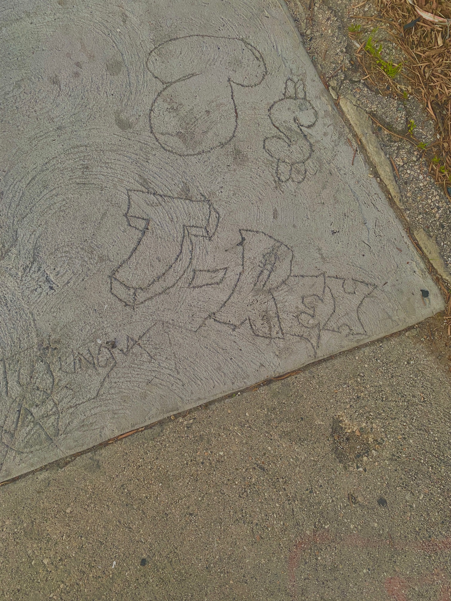 pavement graffito